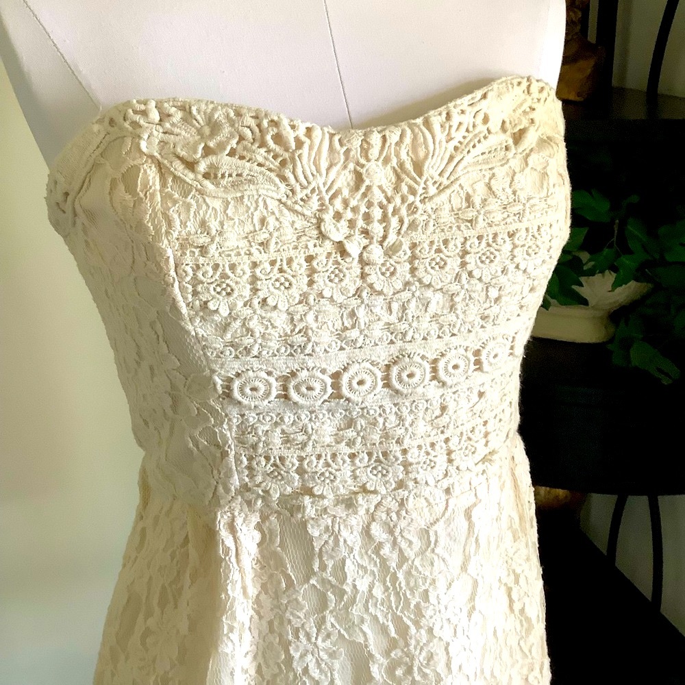 “Free People” Mini Dress in Ivory